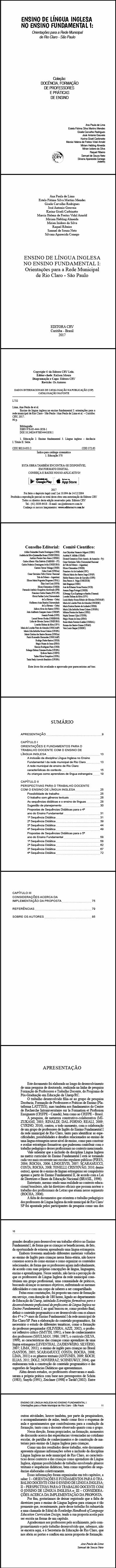 ENSINO DE LÍNGUA INGLESA NO ENSINO FUNDAMENTAL I:<br>orientações para a rede municipal de Rio Claro - São Paulo